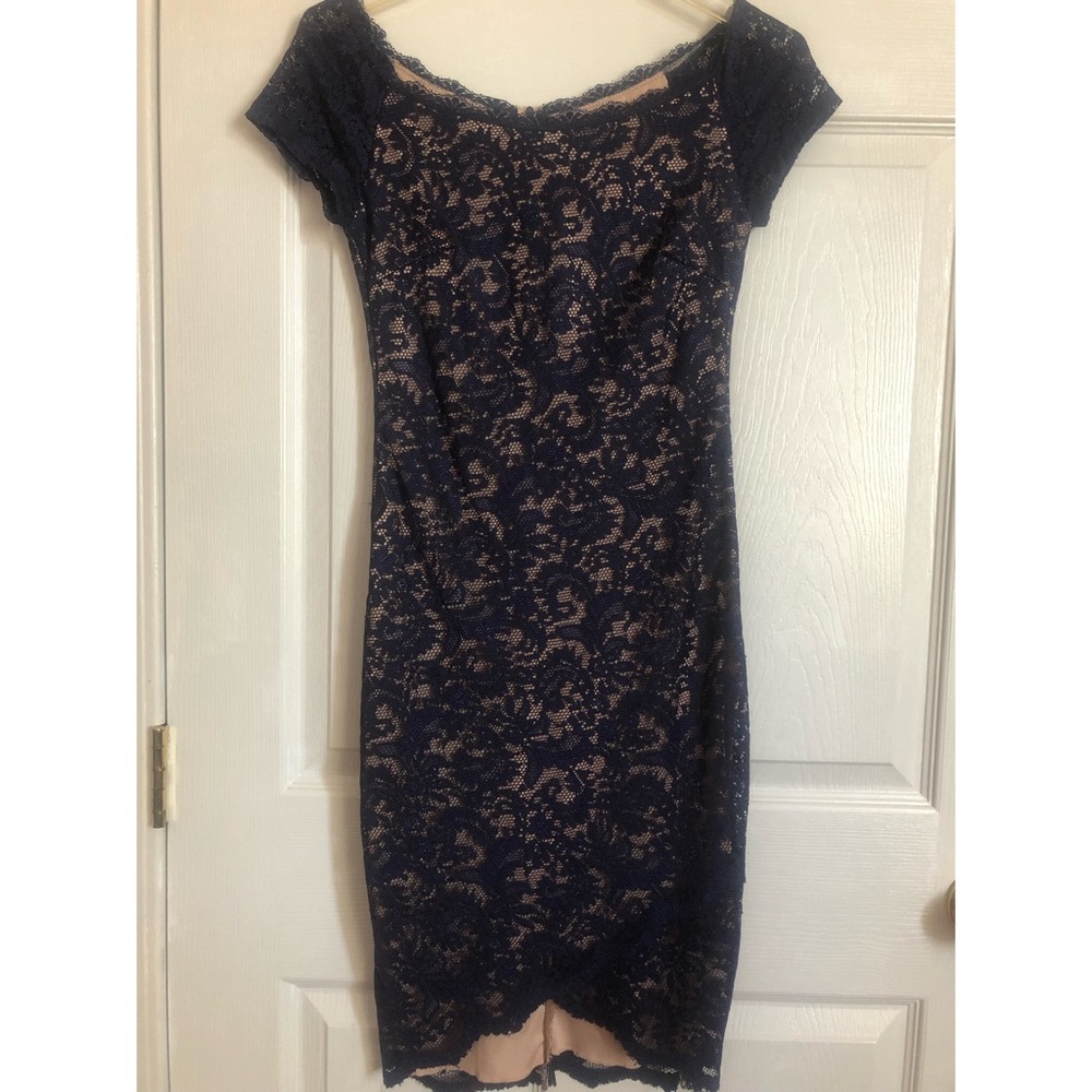 Bisou Bisou navy blue lace dress
